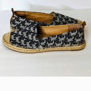 Lauren Ralph Lauren Logo Cloth and Jute Espadrilles Size 9